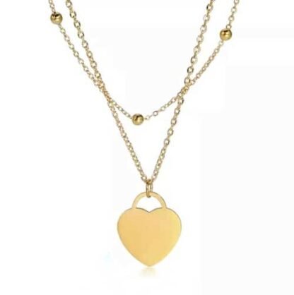 Collier coeur acier inoxydable