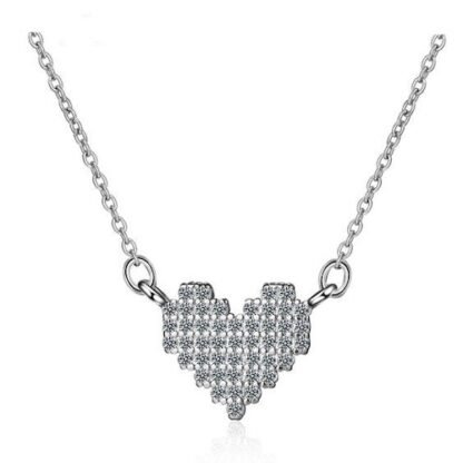 Collier coeur argent oxyde de zirconium