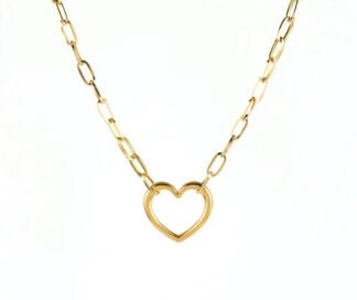 Collier coeur gros maillon