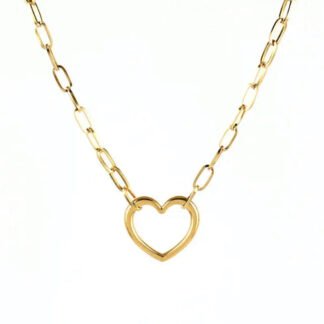 Collier coeur gros maillon