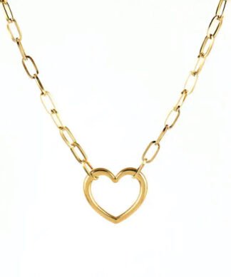Collier coeur gros maillon