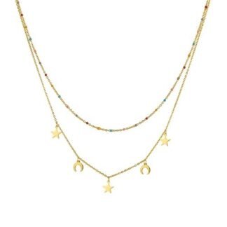 Collier double rang demi lune