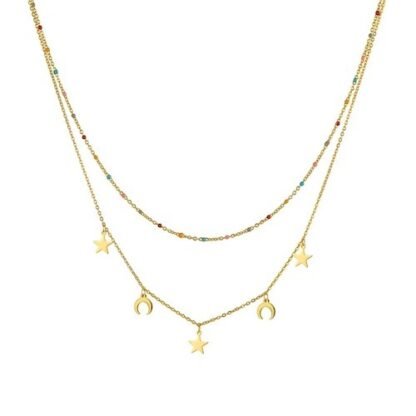 Collier double rang demi lune