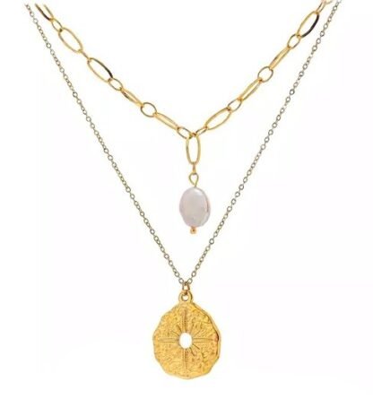 Collier medaille texture