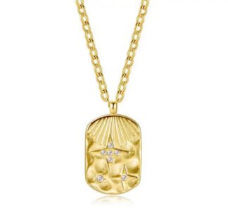 Collier pendentif rectangulaire etoile