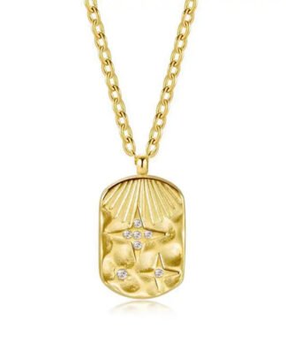 Collier pendentif rectangulaire etoile