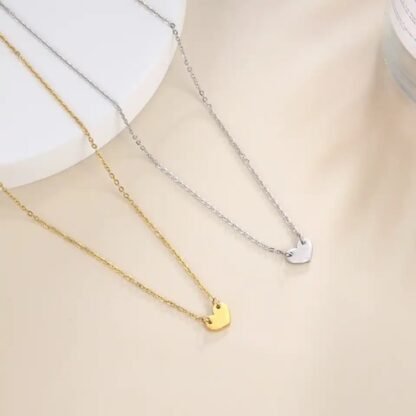 Collier petit coeur acier inoxydable