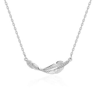 Collier plume argent