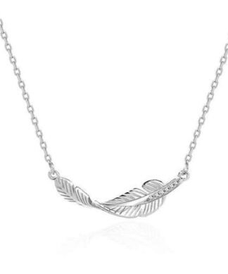 Collier plume argent