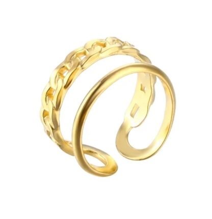 Bague fantaisie chaine ajustable