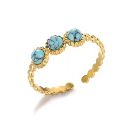 Bague fine fantaisie turquoise