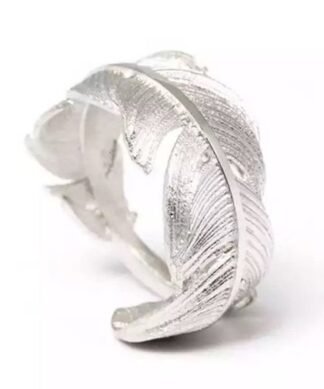 Bague plume ajustable