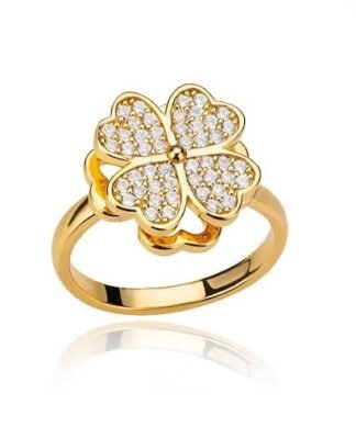 bague trefle zircon