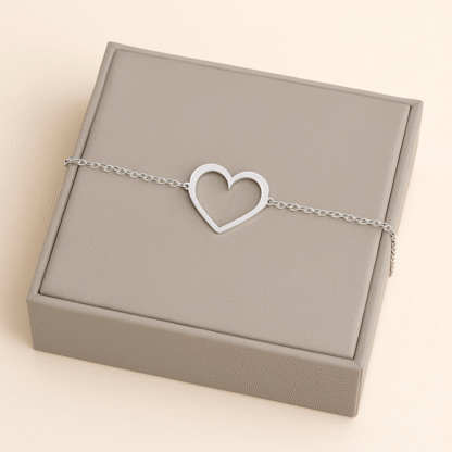 bracelet fin avec cœur pour femme