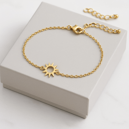 bracelet minimaliste soleil acier inoxydable