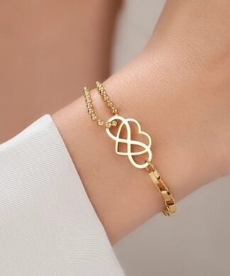 bracelet coeur avec infini