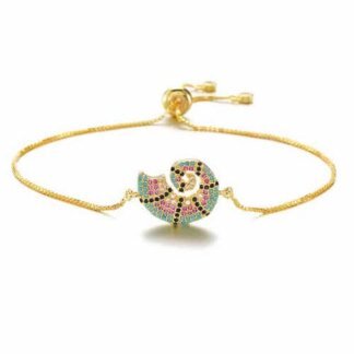 bracelet coquillage zircon multicolore