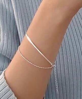 bracelet deux rangs argent