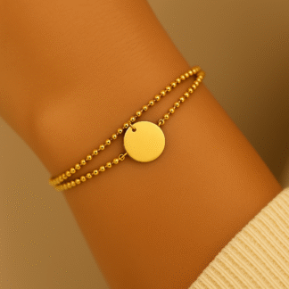 bracelet multirang avec medaille en acier inoxydable