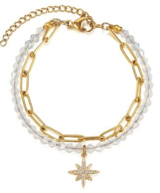 bracelet double rang etoile