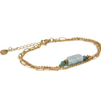 bracelet double rang pierre