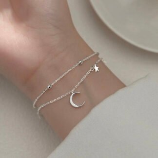 bracelet femme lune argent