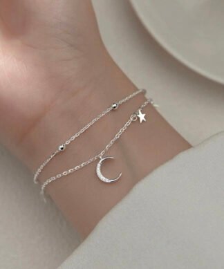 bracelet femme lune argent
