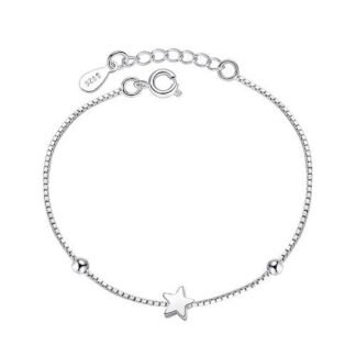 bracelet fin etoile argent