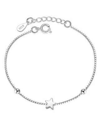 bracelet fin etoile argent