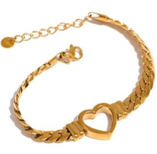 bracelet grosse maille coeur