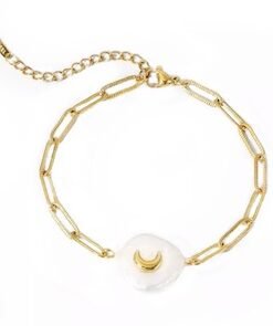 bracelet grosse maille perle