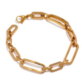 Bracelet grosse maille tendance en acier inoxydable – maillons rectangulaires