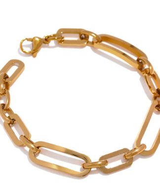 Bracelet grosse maille tendance en acier inoxydable – maillons rectangulaires