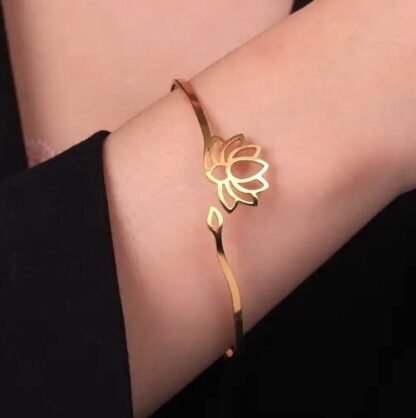 bracelet jonc lotus