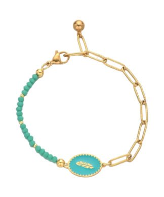 bracelet medaille plume