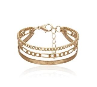 Bracelet multi-chaînes femme avec mailles superposées