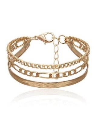 Bracelet multi-chaînes femme avec mailles superposées