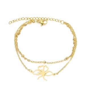 bracelet multirangs fleur