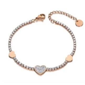 bracelet oxydes de zirconium coeur