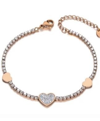 bracelet oxydes de zirconium coeur