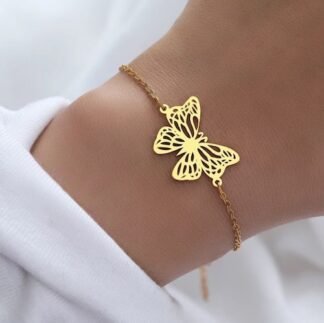 bracelet papillon acier inoxydable
