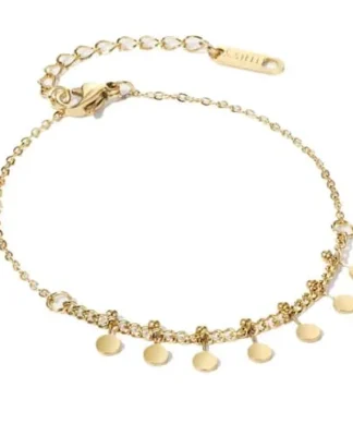 Bracelet fin pour femme avec des petites médailles en acier inoxydable