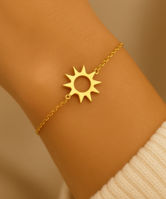 Bracelet soleil en acier inoxydable doré pour femme