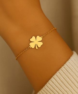 bracelet avec trèfle porte bonheur pour femme