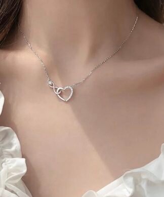 Collier court coeur argent