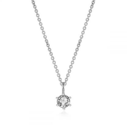 Collier argent pierre zircon