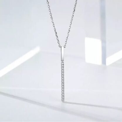 collier barre verticale argent