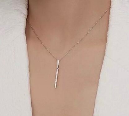 collier barre verticale argent