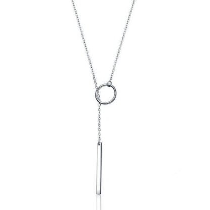 collier cercle barre argent