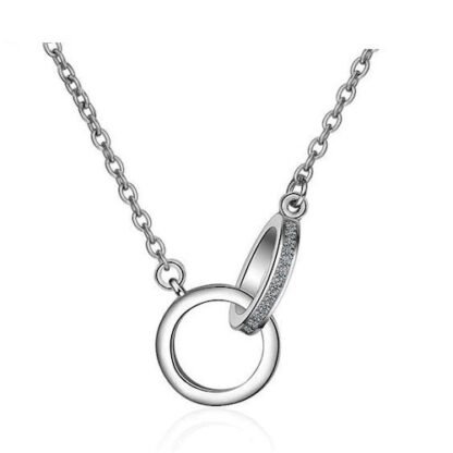 Collier 2 cercles entrelaces argent